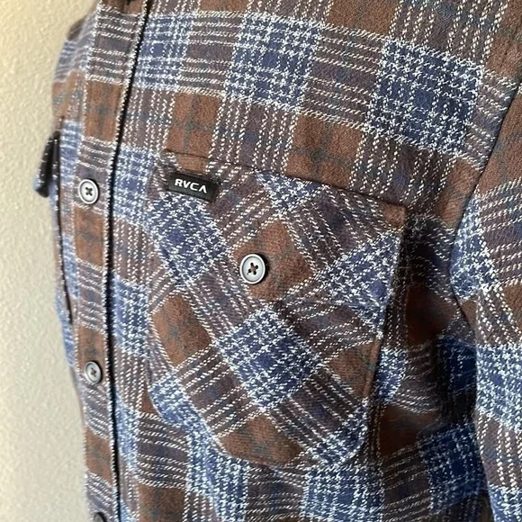 Rvca Flannel Long Sleeve Shirt Size Medium